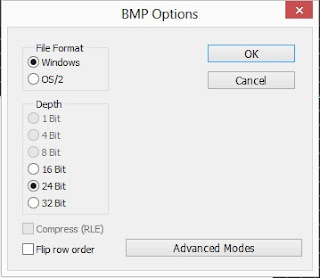 BMP settings window