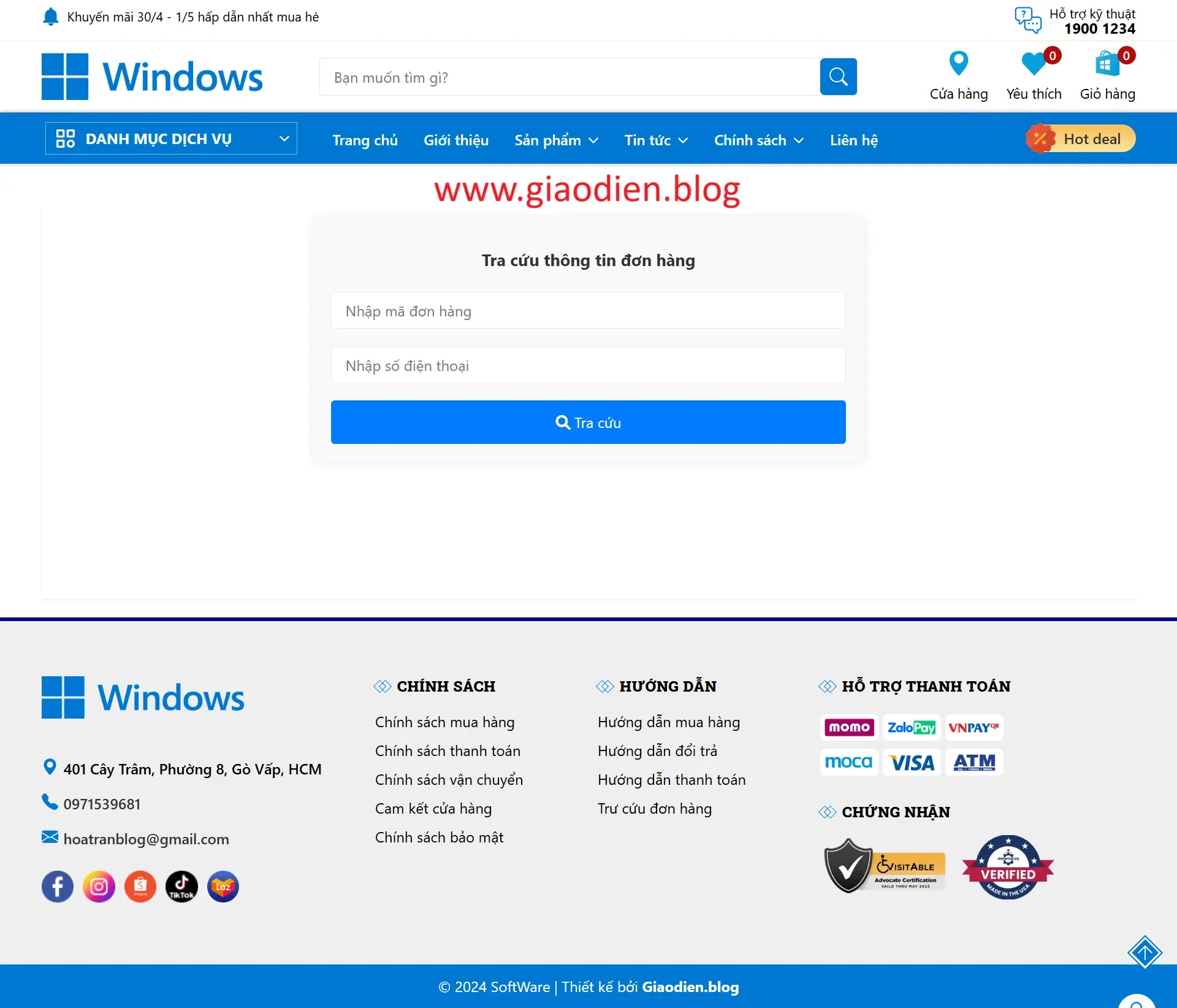 Trang tra cứu đơn hàng blogger