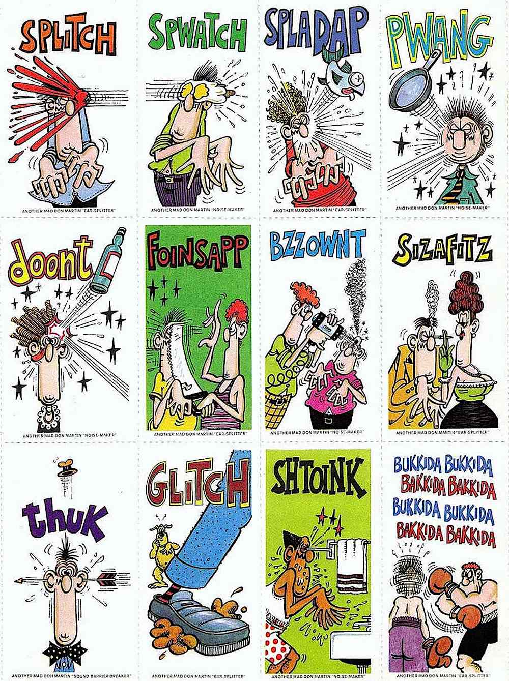 Don Martin sound effects stickers