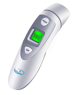 Ear Forehead Thermometer, Infrared Thermometer with Digital Function for Baby, Toddler and Adults, FDA and CE Approved 