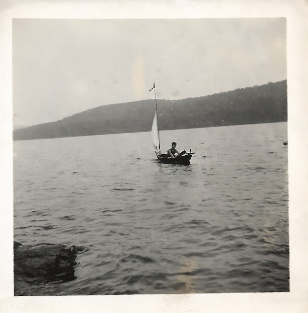 Unknown Man in a boat from Smith Photo Album, abt 1917