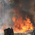 Passengers Safely Removed As Bus Catches Fire In Lagos