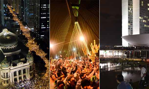 Brasil para em protestos e manifestantes tomam ruas em diversas cidades