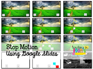 5th graders using Google Slides to create stop motion video