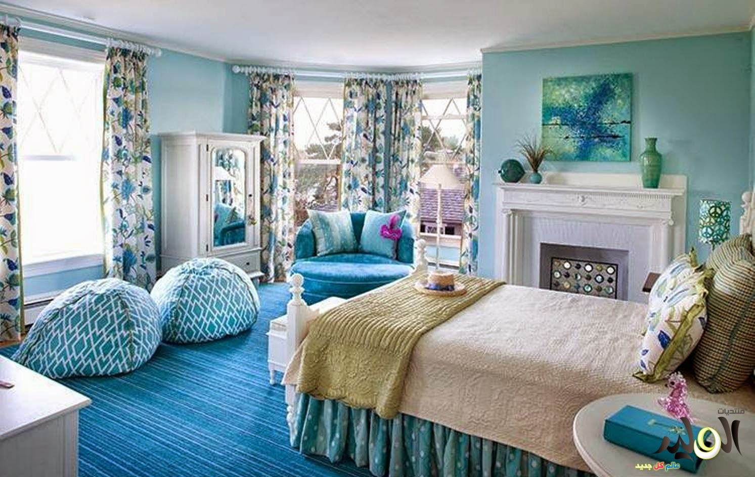 Sky Blue Bedroom Design and Ideas ~ Calgary, Edmonton 