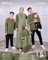 Koleksi Ethica Terbaru Sarimbit Elfa 279 Winter Green Baju Muslim Seragam Keluarga Anggun Elegant Stylish Outfit Hari Raya Idul Fitri 2023