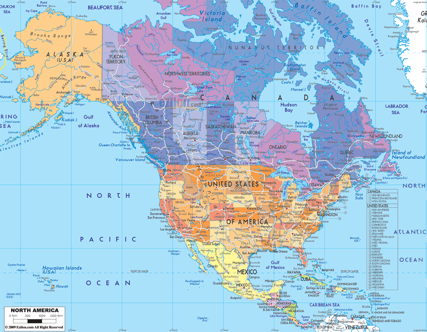 North America Map Region City | Map of World Region City