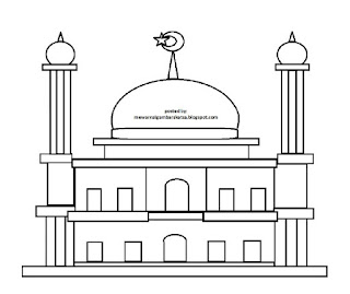 Gambar Sketsa Mewarnai Masjid Terbaru 201712