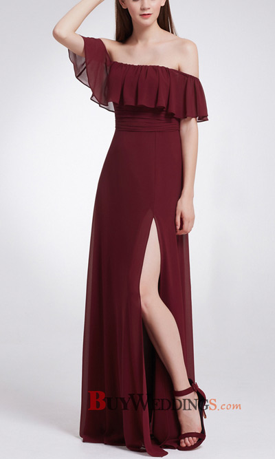 Sipmle Long Chiffon Evening Dresses