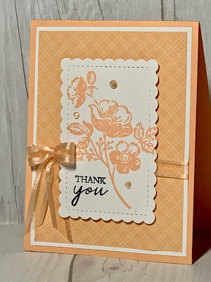 Floral monochromatic greeting card using Stampin' Up! Shaded Summer Stamp Sed