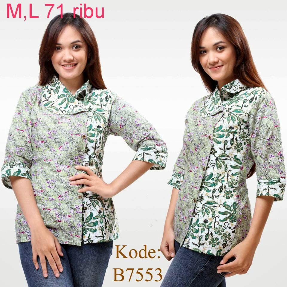  Model  Baju  Atasan  Batik Wanita Modern Model  Baju  Batik