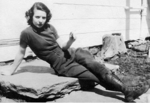 25 Fascinating Pictures Show How Cool Our Grandparents Used To Be - My Grandma Smoking Her Cigarette On The Farm. Wearing Pants And Doing Whatever The Hell She Wanted, 1938