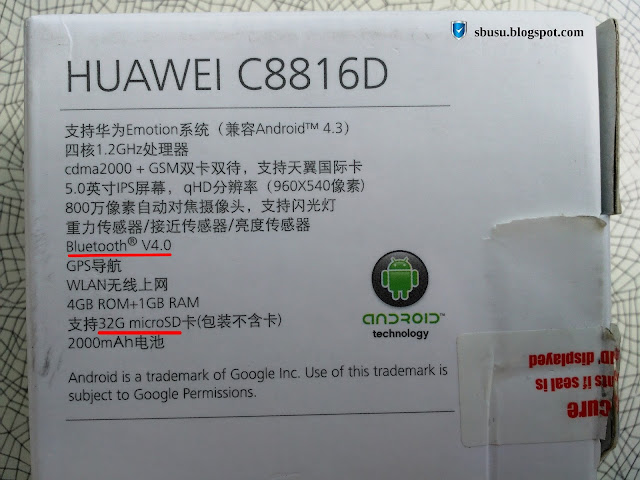 Смартфон Huawei C8816D поддерживает Bluetooth 4.0