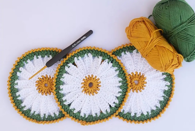 Como Tejer Portavasos Margaritas a Crochet