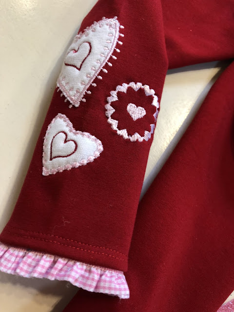 Simplicity 8706 Valentine leggings created with Pfaff Creative Icon Applique Creator