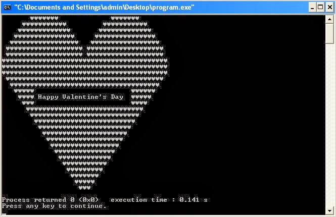 Valentine’s Day Special: C++ Program to Print Heart Shape with Happy Valentine’s Day Message inside it