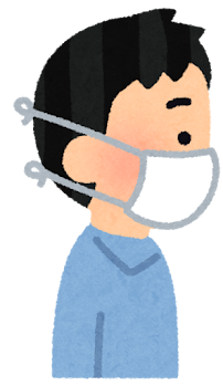 横から見たマスクを付けた人のイラスト 男性 かわいいフリー素材集 いらすとや