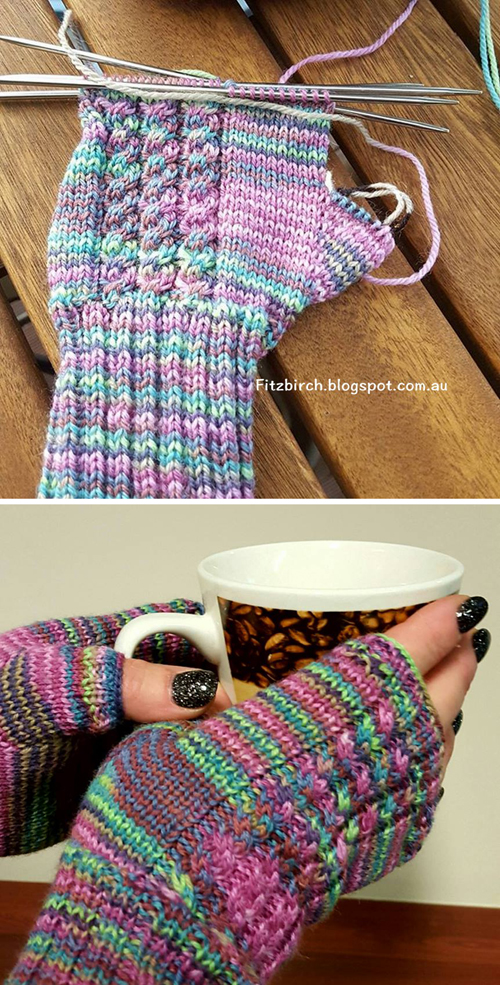 Cabled Fingerless Mittens - Free Pattern 