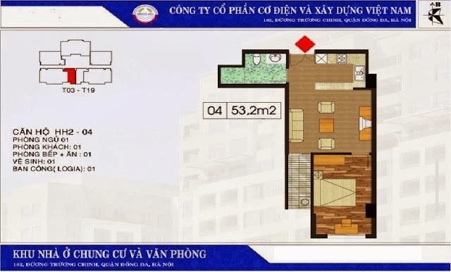 bán Chung cư 102 Trường Chinh Căn hộ 53.2m2