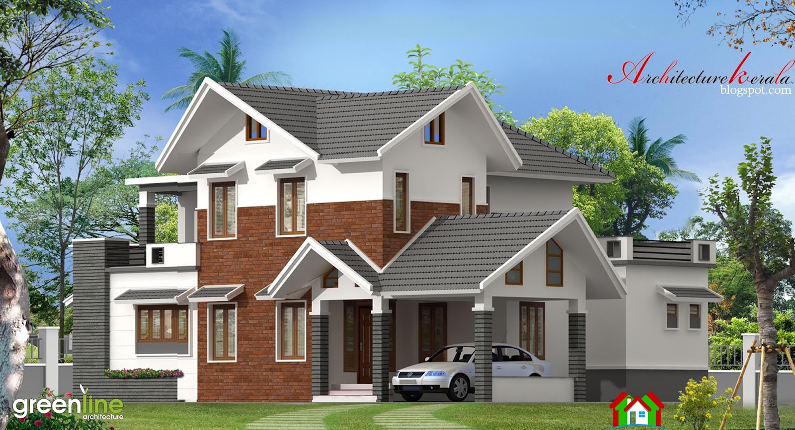 Architecture Kerala  4 BHK MODERN  STYLE KERALA  HOUSE  ELEVATION 