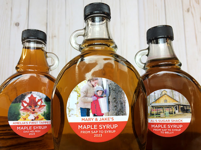 Custom Provide Your Own Photo Maple Syrup jar labels