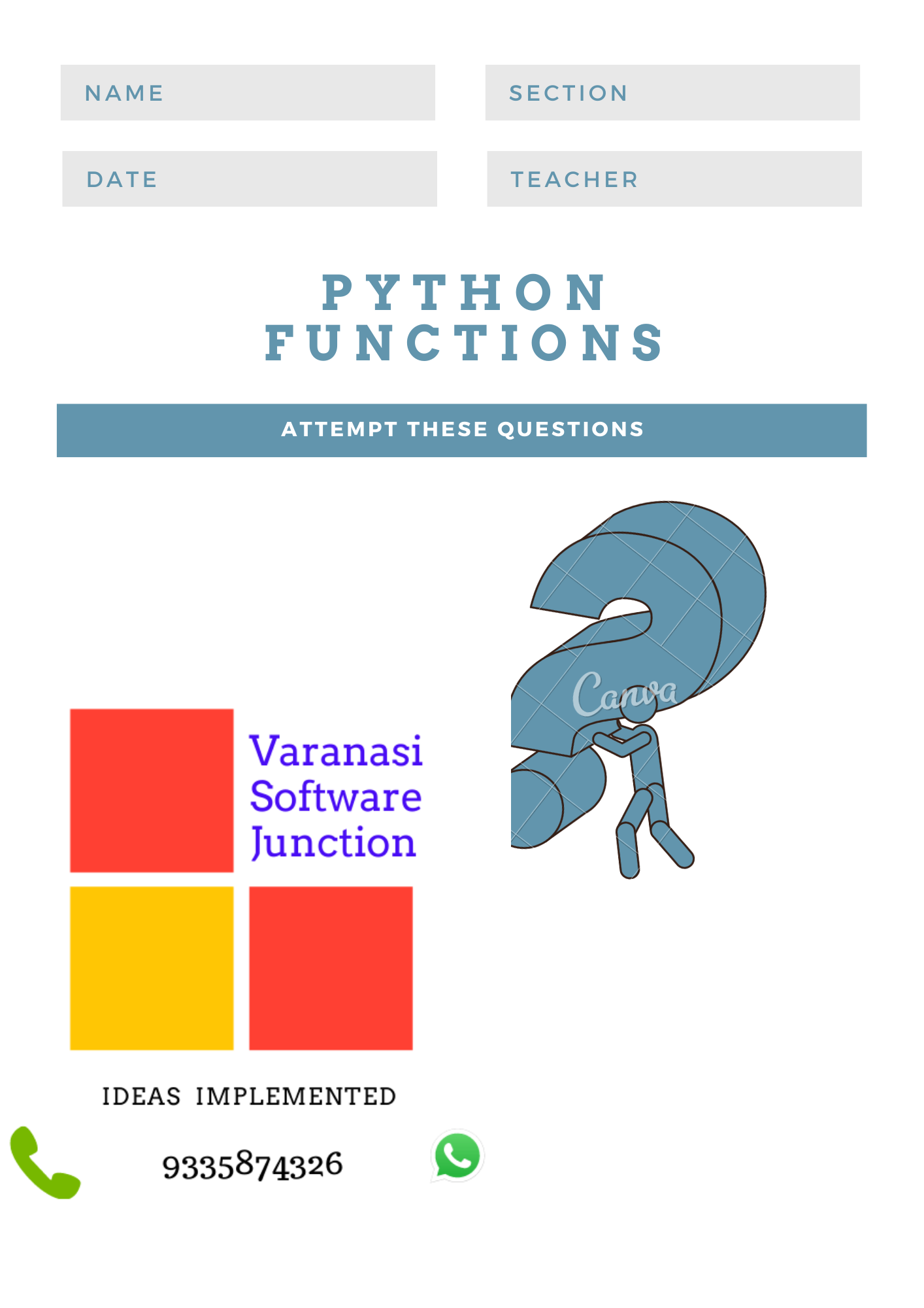 Varanasi Software Junction: Questions on Python Questions