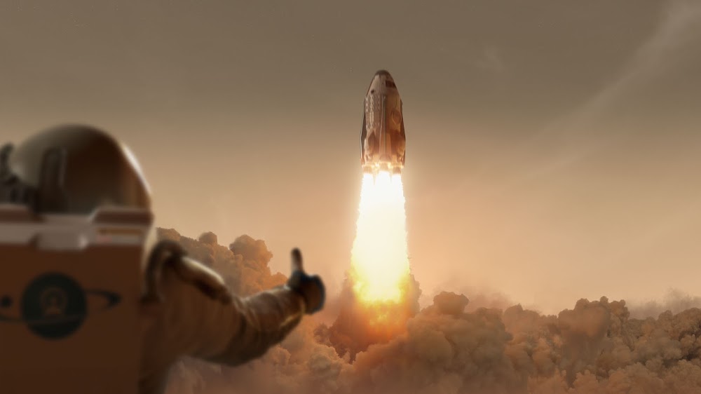 Mars ascent vehicle launch by Taylor James studio
