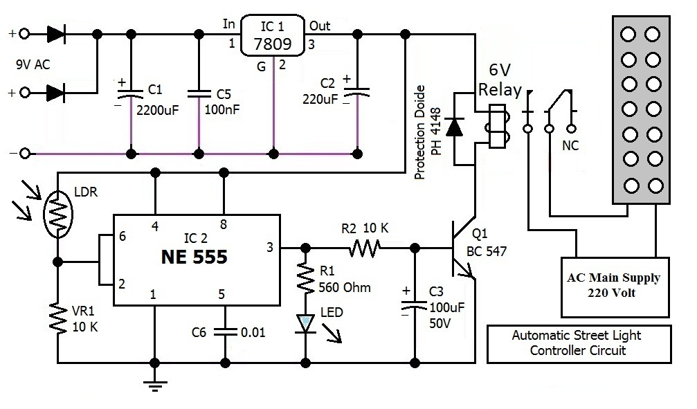 Automatic Street Light Controller Circuit Diagram | Wiring ...