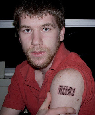 bar code tattoos. with ar code tattoo on