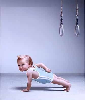 Baby Funny image Baby is one Hand  Pushup free download