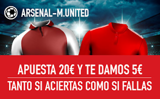 sportium promocion Arsenal vs Manchester United 2 diciembre