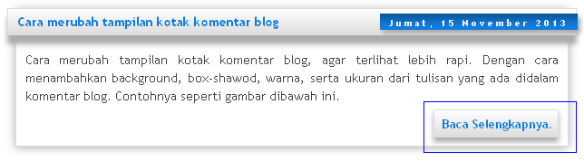 Modifikasi baca selengkapnya versi Blogger