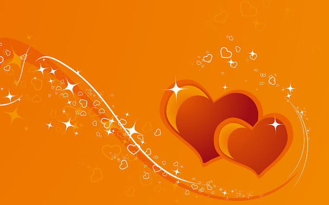 Orange Hearts Clipart HD Wallpaper