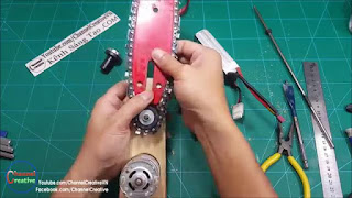 membuat chainsaw mini dari dinamo 12 volt