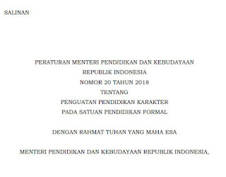 Permendikbud Nomor 20 Tahun 2018