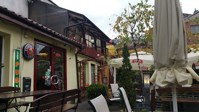 Restaurant courtyard in Kazimierz, Jewish Quarter in Kraków