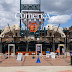 Workers begin installing new LED lights at Detroit Comerica Park