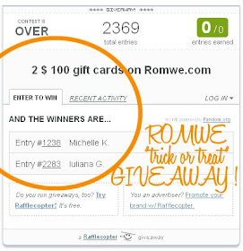 Romwe giveaway winners on Fashion and Cookies