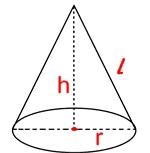 Cone Mensuration Formula, शंकु क्षेत्रमिति सूत्र,