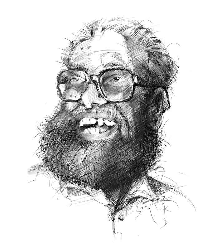 Ayyappa Paniker- illustration - K D Shybu Mundackal