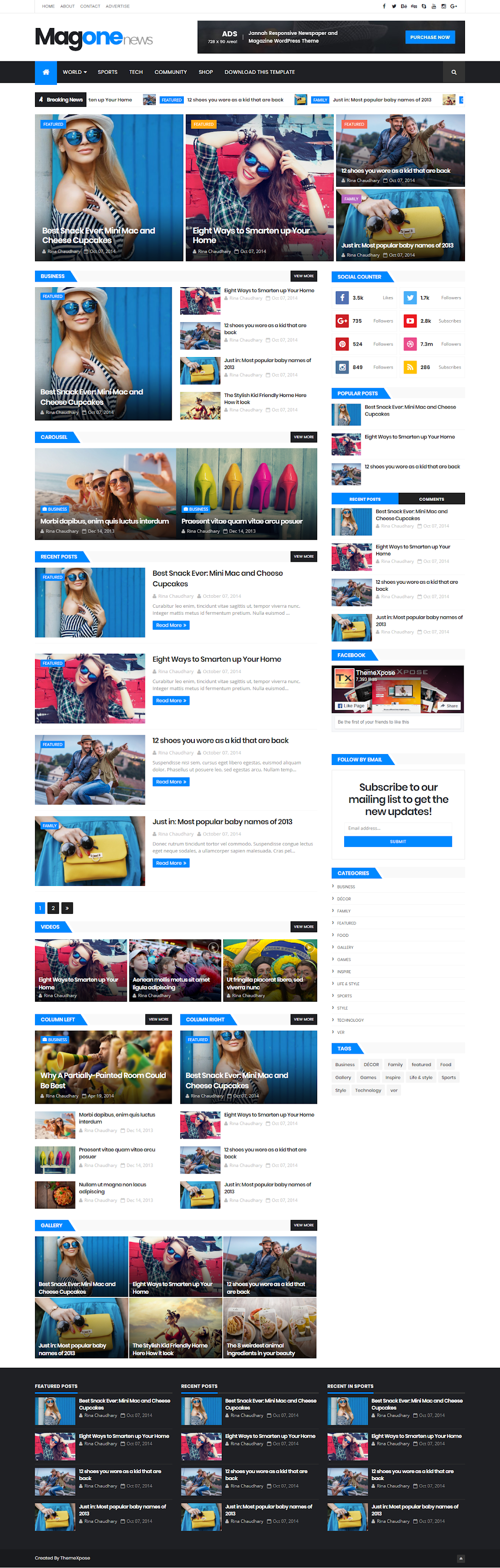 MagOne Blogger Theme - Premium Download Free