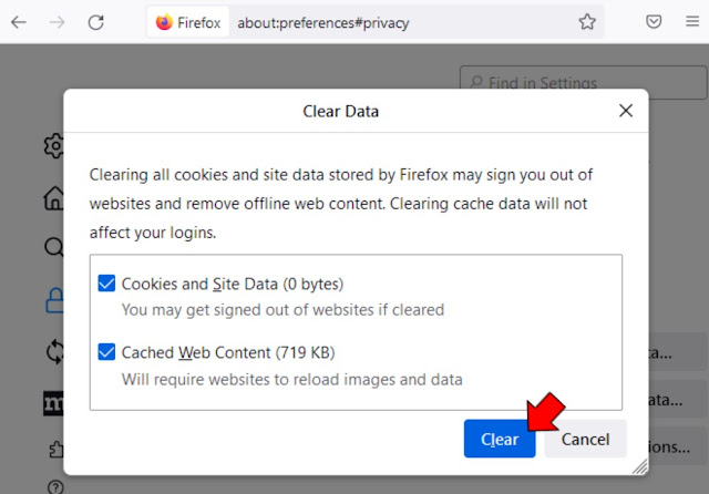 Clear Cache files: Mozilla Firefox Browser