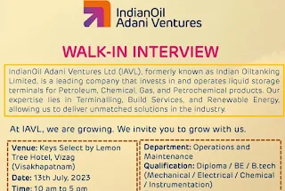 Diploma Jobs Recruitment in IndianOil Adani Ventures Ltd | Walk-in Interview Alert