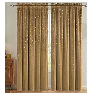 Velvet Curtains for Living Room Bedroom Star Rod Pocket Drapes...