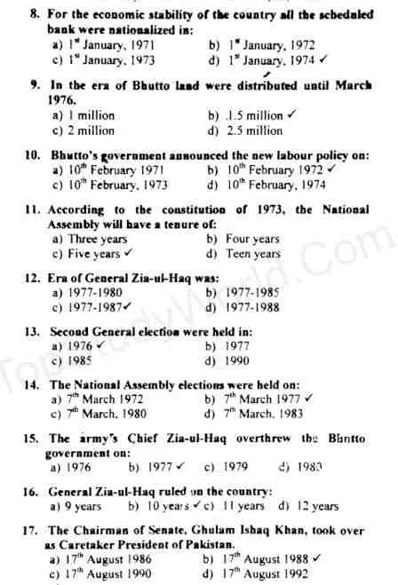 Pakistan Studies Notes 10th Class