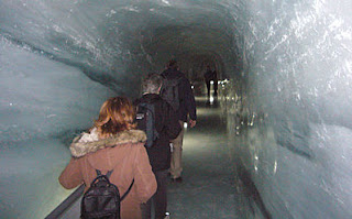 Entering the Ice Palace, walking on ice.