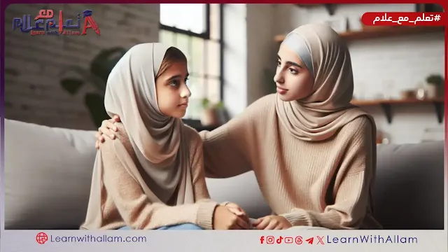أم تدعم ابنتها المراهقة خلال محادثة حميمة في المنزل