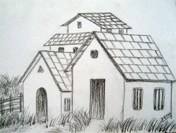 Easy House Landscape Drawings