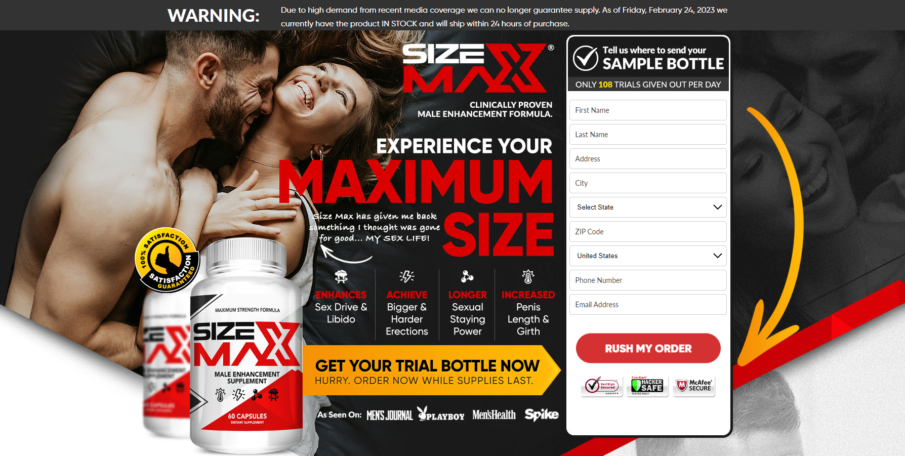 Size Max Male Enhancement- Sex Drive Supplement - Produtor - Eventos e  Conteúdos na Sympla