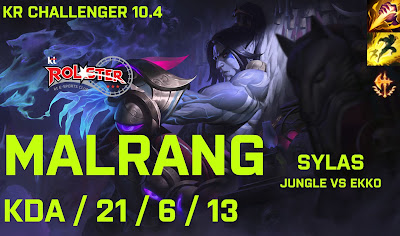 KT Malrang Sylas JG vs Ekko - KR Challenger 10.4